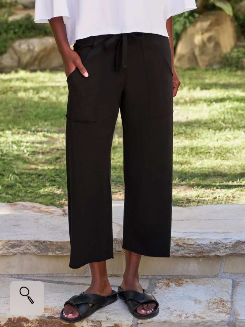 Frank & Eileen Penny Patch Pocket Jersey Pants in Black